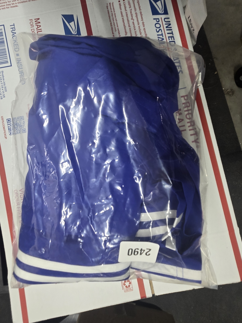 Adidas Men's Blue Athletic 3S Chelsea Shorts with White Stripes - Picture 8 of 8